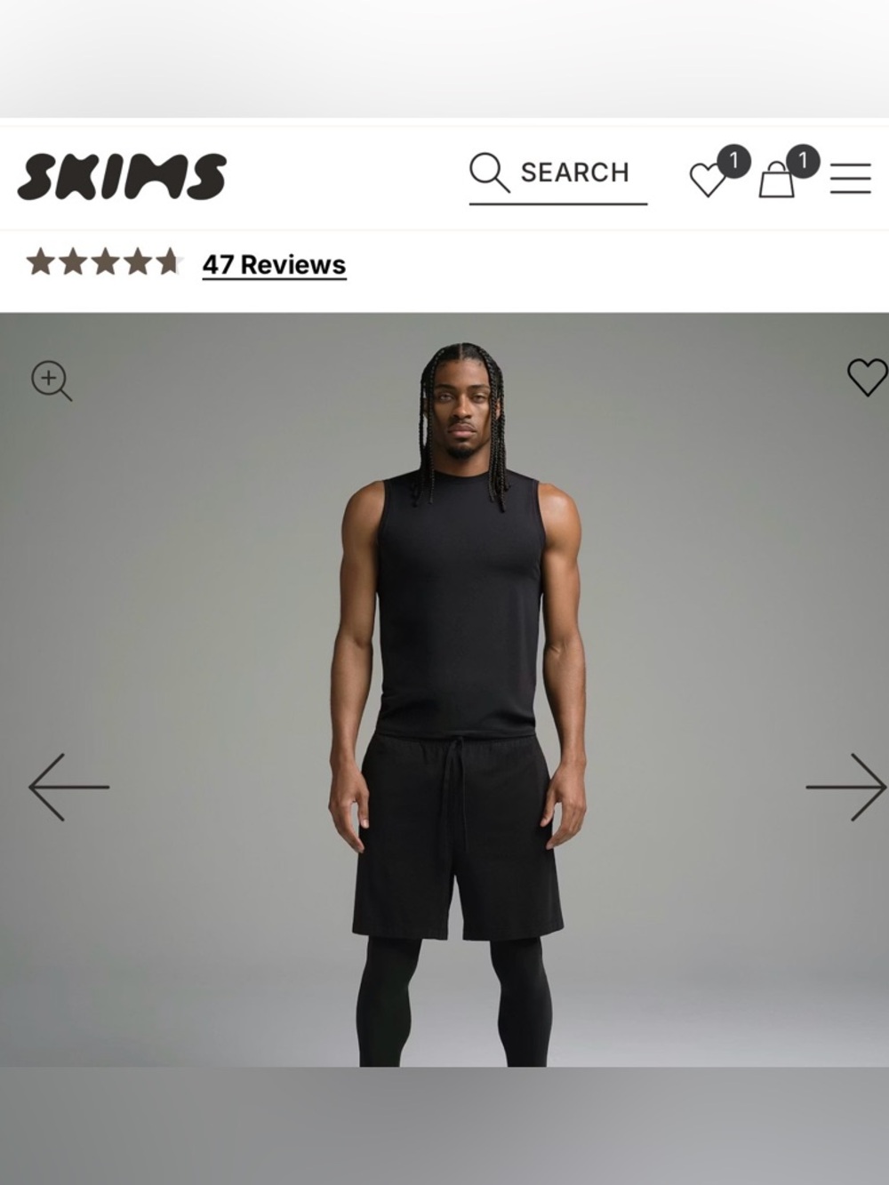SKIMS FLEX Men's Muscle Tank - Gunmetal